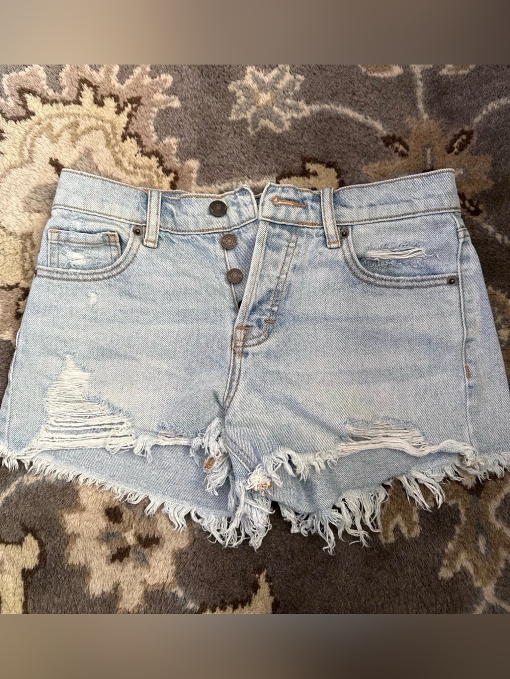 Hidden Women’s Light Blue Distressed Denim Shorts